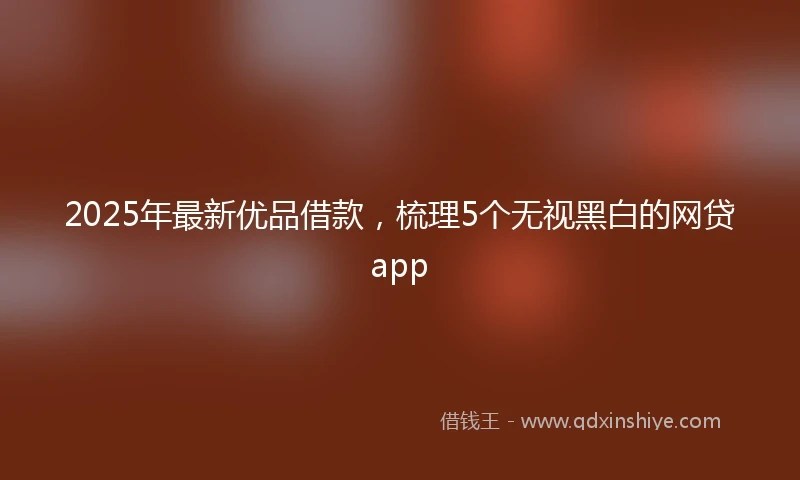2025年最新优品借款，梳理5个无视黑白的网贷app