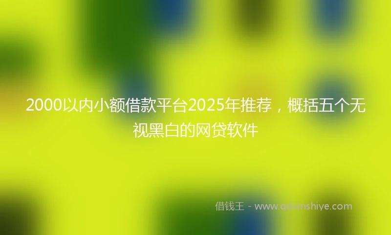 2000以内小额借款平台2025年推荐，概括五个无视黑白的网贷软件
