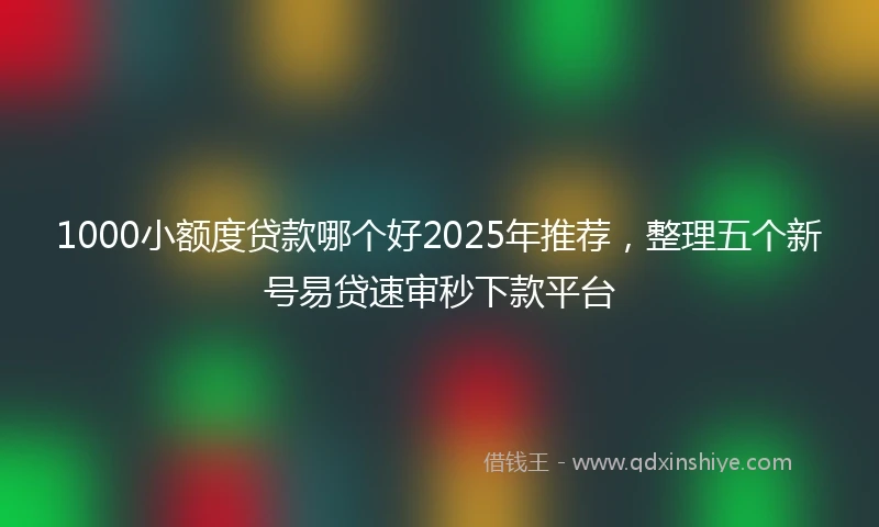 1000小额度贷款哪个好2025年推荐，整理五个新号易贷速审秒下款平台