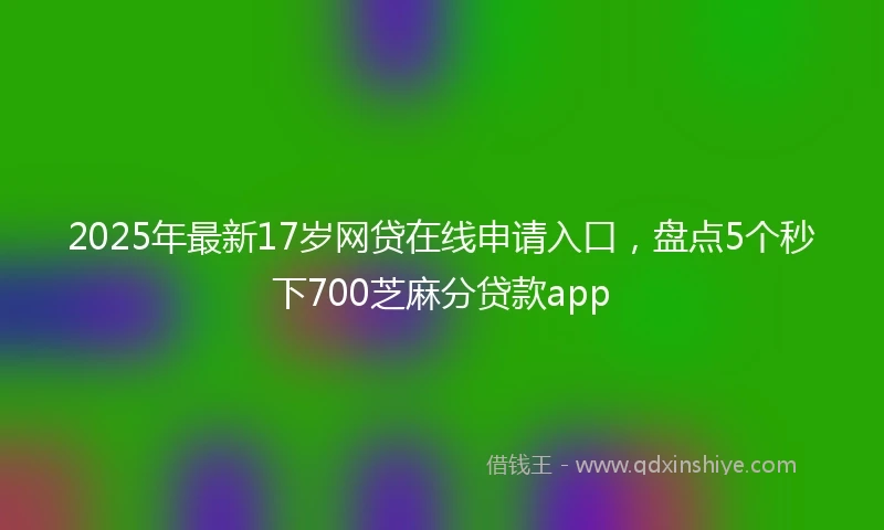 2025年最新17岁网贷在线申请入口，盘点5个秒下700芝麻分贷款app