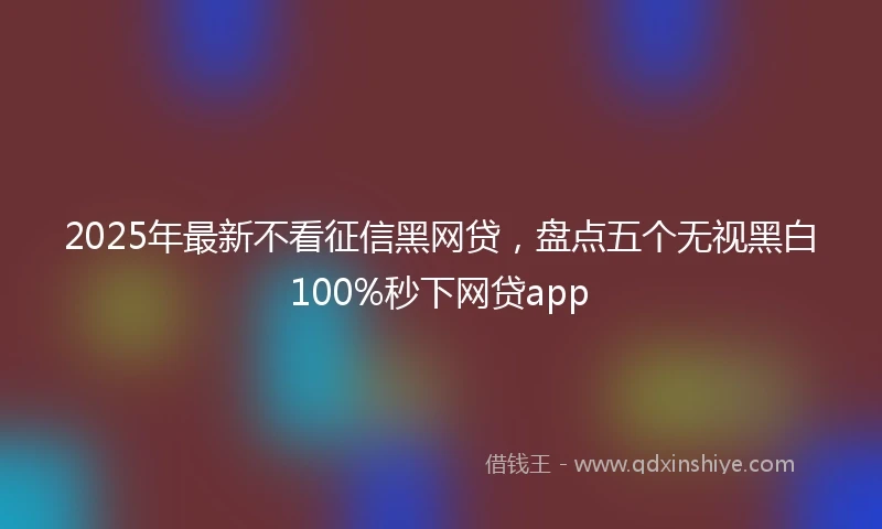 2025年最新不看征信黑网贷，盘点五个无视黑白100%秒下网贷app
