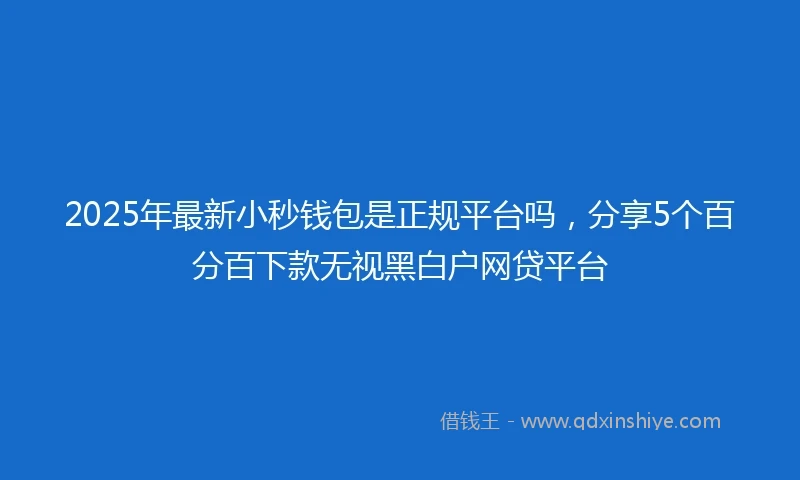 2025年最新小秒钱包是正规平台吗，分享5个百分百下款无视黑白户网贷平台