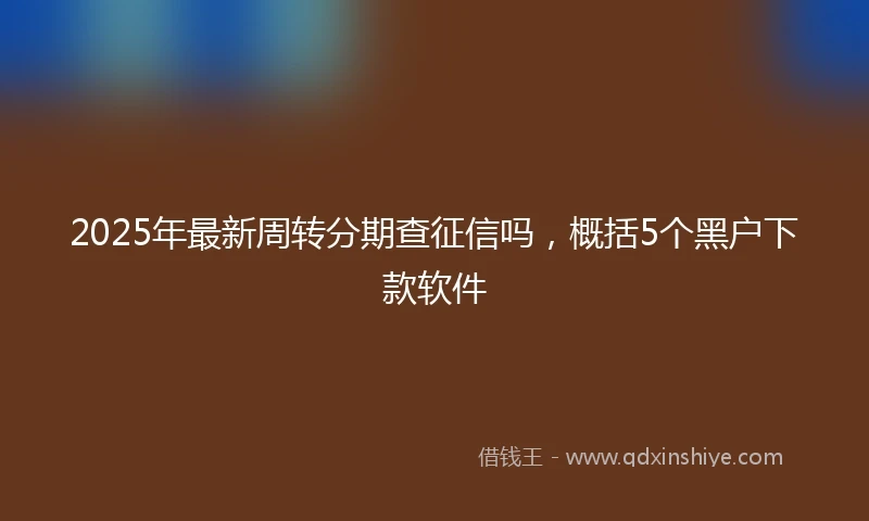 2025年最新周转分期查征信吗，概括5个黑户下款软件