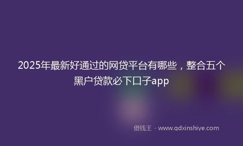 2025年最新好通过的网贷平台有哪些，整合五个黑户贷款必下口子app