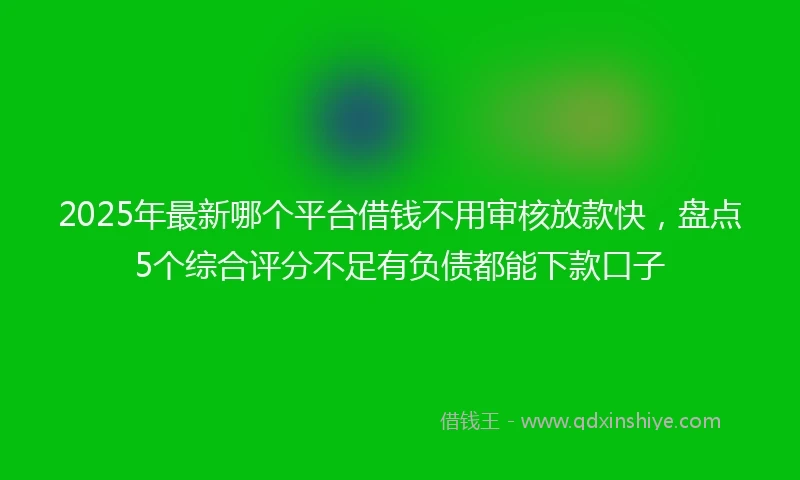 2025年最新哪个平台借钱不用审核放款快，盘点5个综合评分不足有负债都能下款口子
