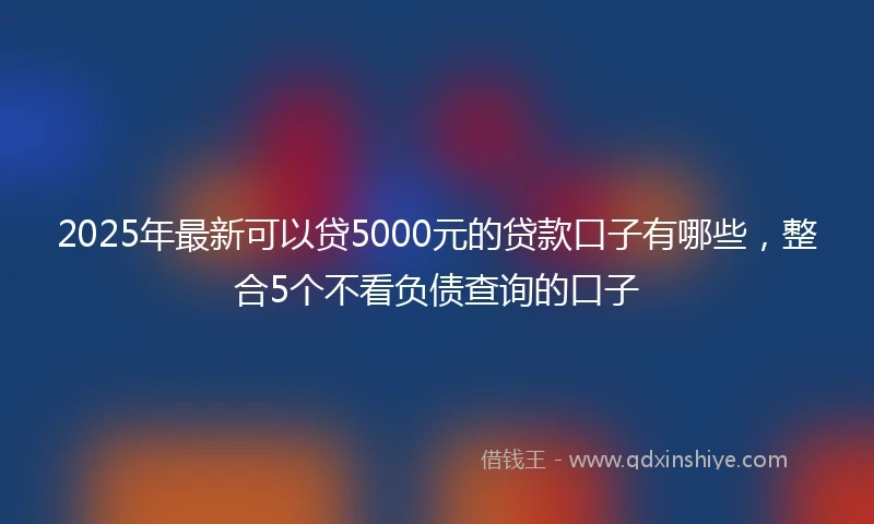 2025年最新可以贷5000元的贷款口子有哪些，整合5个不看负债查询的口子