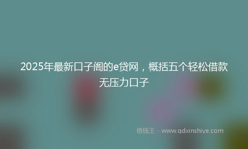 2025年最新口子阁的e贷网，概括五个轻松借款无压力口子
