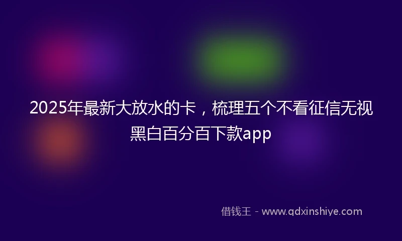 2025年最新大放水的卡,梳理五个不看征信无视黑白百分百下款app