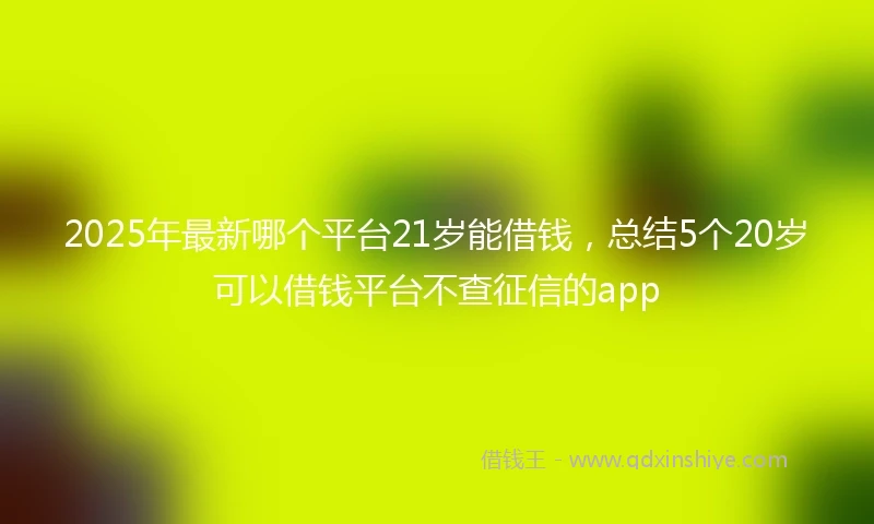 2025年最新哪个平台21岁能借钱，总结5个20岁可以借钱平台不查征信的app