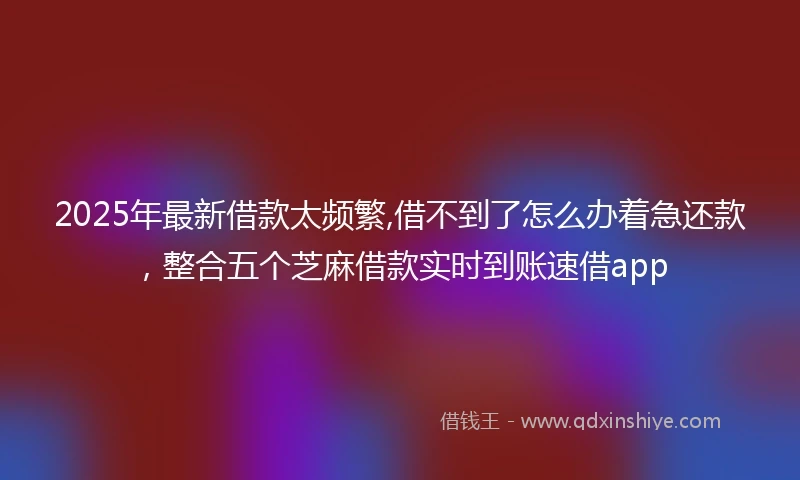 2025年最新借款太频繁,借不到了怎么办着急还款，整合五个芝麻借款实时到账速借app