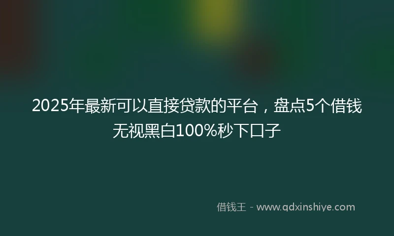 2025年最新可以直接贷款的平台，盘点5个借钱无视黑白100%秒下口子