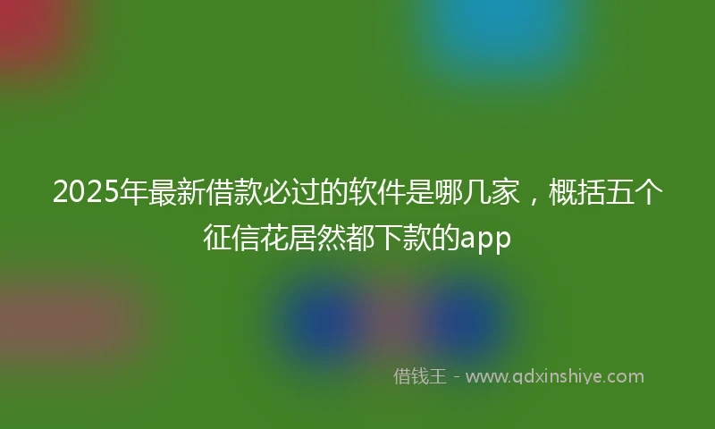 2025年最新借款必过的软件是哪几家，概括五个征信花居然都下款的app