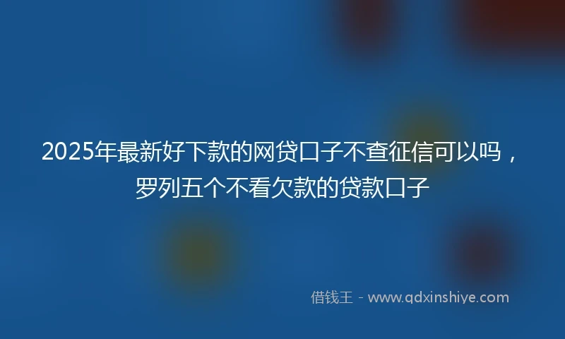 2025年最新好下款的网贷口子不查征信可以吗,罗列五个不看欠款的贷款口子