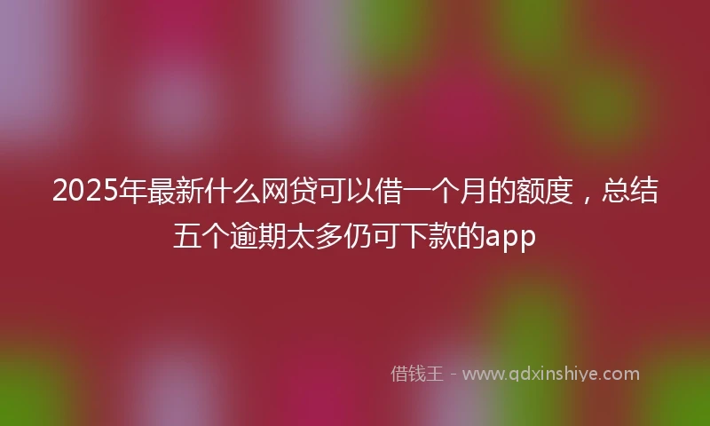 2025年最新什么网贷可以借一个月的额度，总结五个逾期太多仍可下款的app