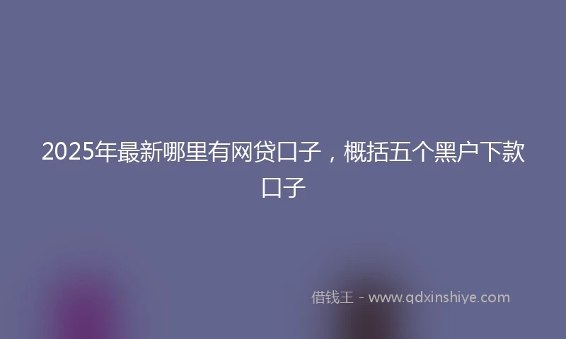 2025年最新哪里有网贷口子，概括五个黑户下款口子