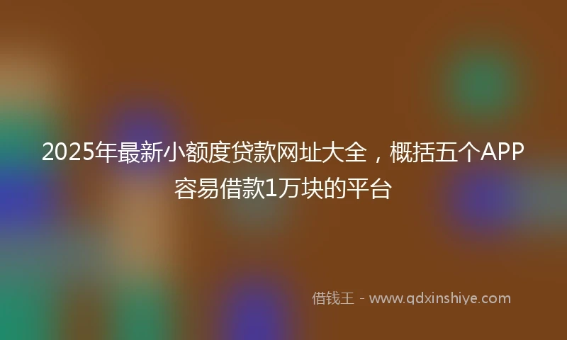 2025年最新小额度贷款网址大全，概括五个APP容易借款1万块的平台