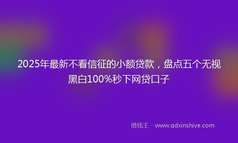 2025年最新不看信征的小额贷款，盘点五个无视黑白100%秒下网贷口子