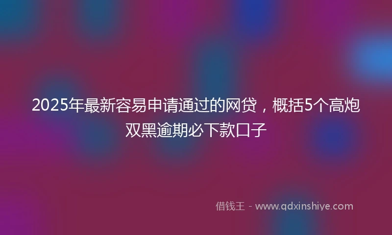 2025年最新容易申请通过的网贷，概括5个高炮双黑逾期必下款口子