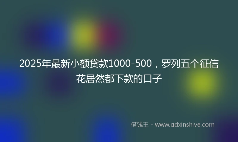2025年最新小额贷款1000-500，罗列五个征信花居然都下款的口子