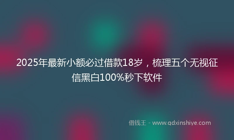 2025年最新小额必过借款18岁，梳理五个无视征信黑白100%秒下软件