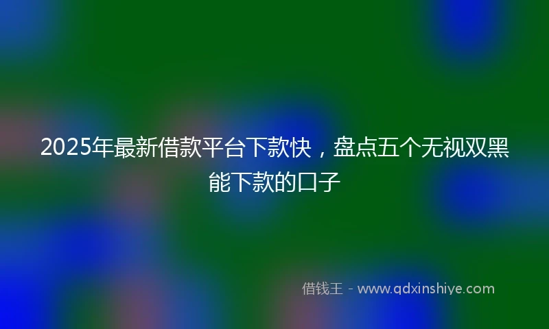2025年最新借款平台下款快，盘点五个无视双黑能下款的口子