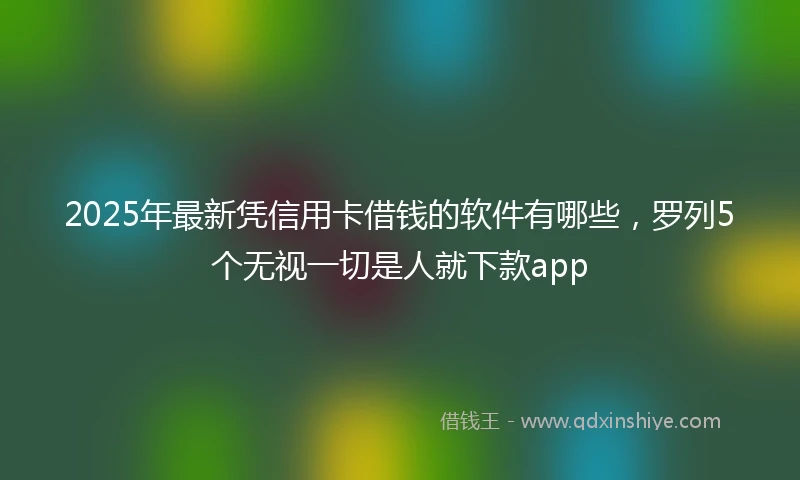 2025年最新凭信用卡借钱的软件有哪些，罗列5个无视一切是人就下款app