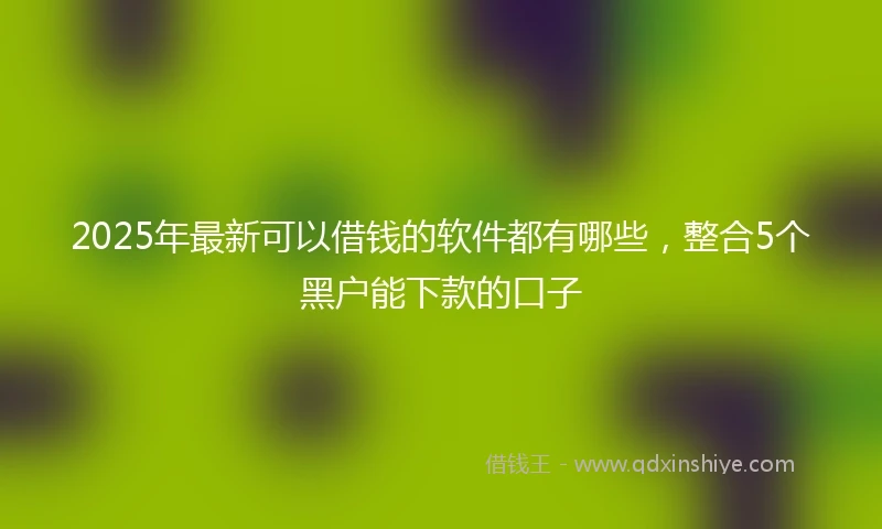 2025年最新可以借钱的软件都有哪些，整合5个黑户能下款的口子