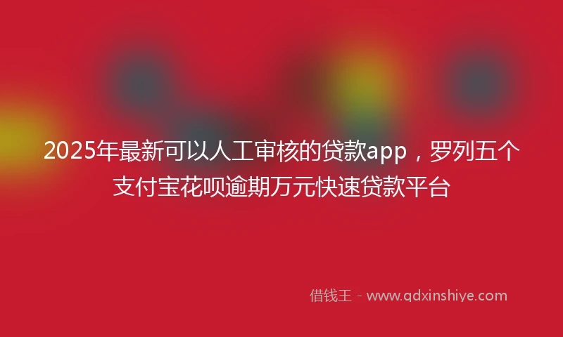 2025年最新可以人工审核的贷款app，罗列五个支付宝花呗逾期万元快速贷款平台
