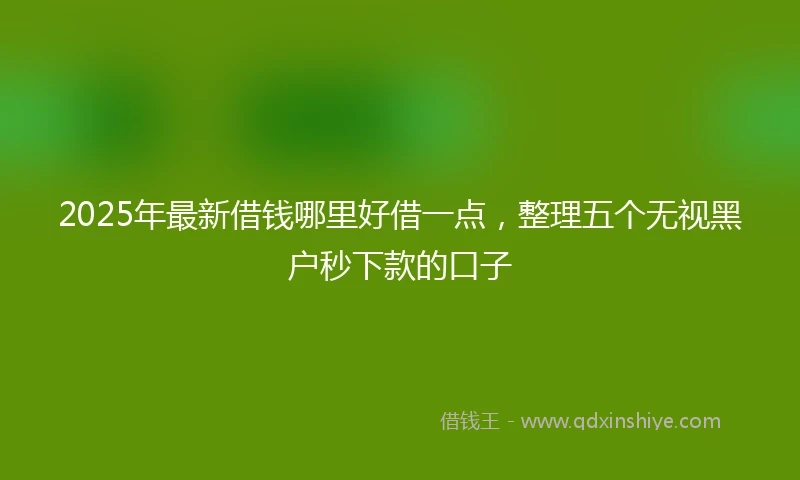 2025年最新借钱哪里好借一点，整理五个无视黑户秒下款的口子