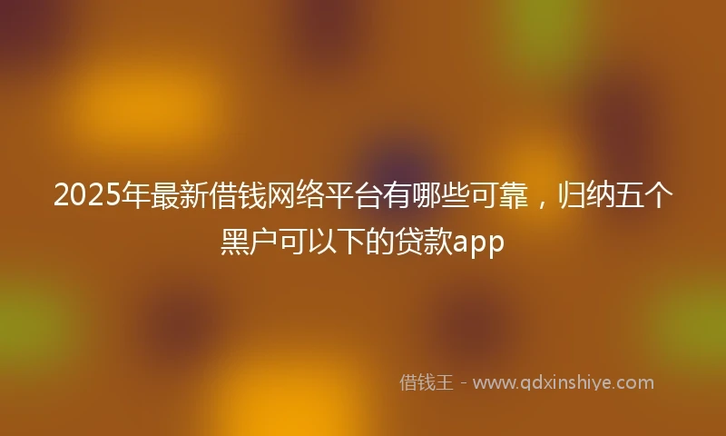 2025年最新借钱网络平台有哪些可靠，归纳五个黑户可以下的贷款app