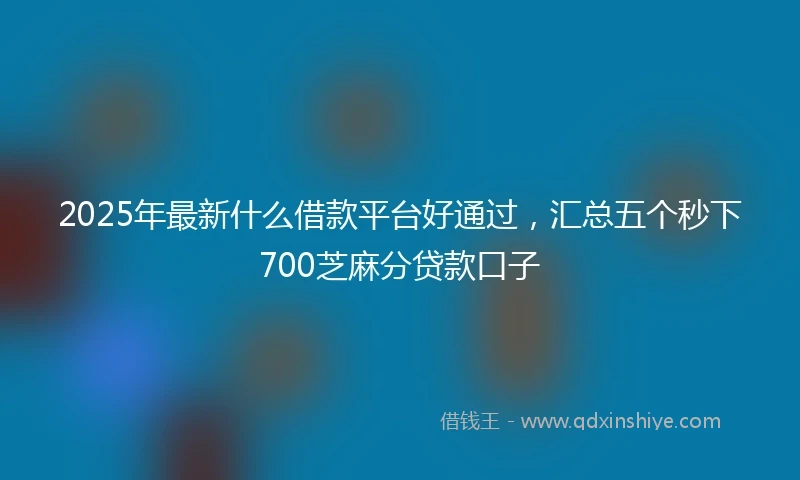 2025年最新什么借款平台好通过，汇总五个秒下700芝麻分贷款口子