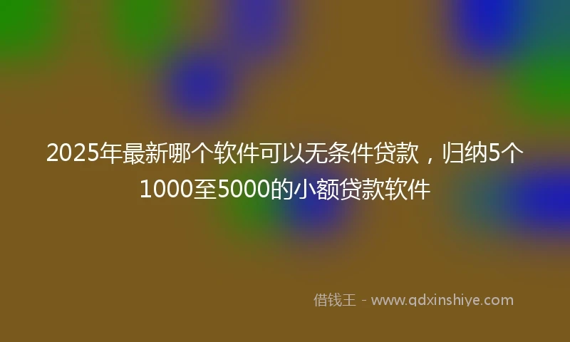 2025年最新哪个软件可以无条件贷款，归纳5个1000至5000的小额贷款软件
