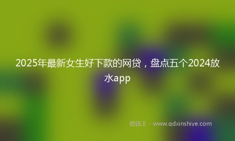 2025年最新女生好下款的网贷，盘点五个2024放水app