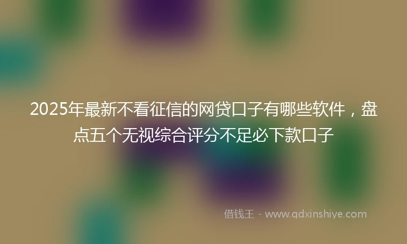 2025年最新不看征信的网贷口子有哪些软件，盘点五个无视综合评分不足必下款口子