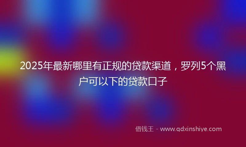 2025年最新哪里有正规的贷款渠道，罗列5个黑户可以下的贷款口子