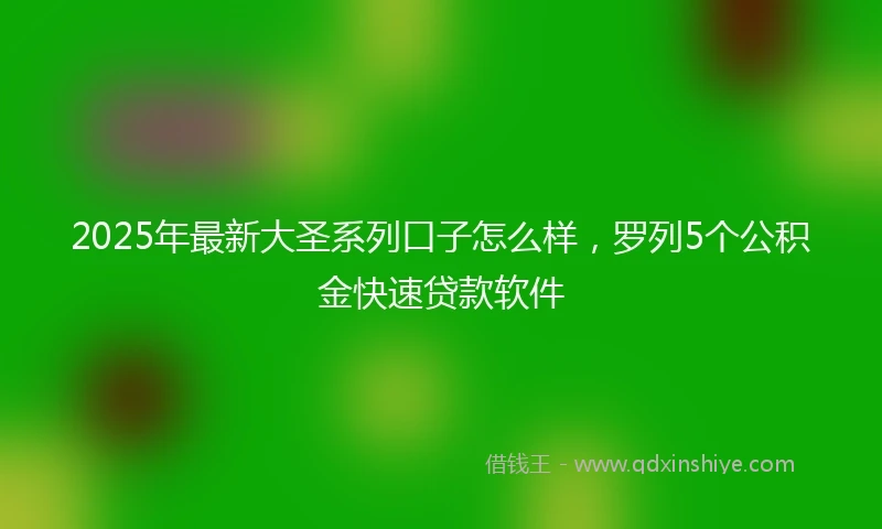 2025年最新大圣系列口子怎么样，罗列5个公积金快速贷款软件