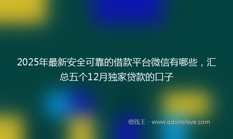 2025年最新安全可靠的借款平台微信有哪些，汇总五个12月独家贷款的口子