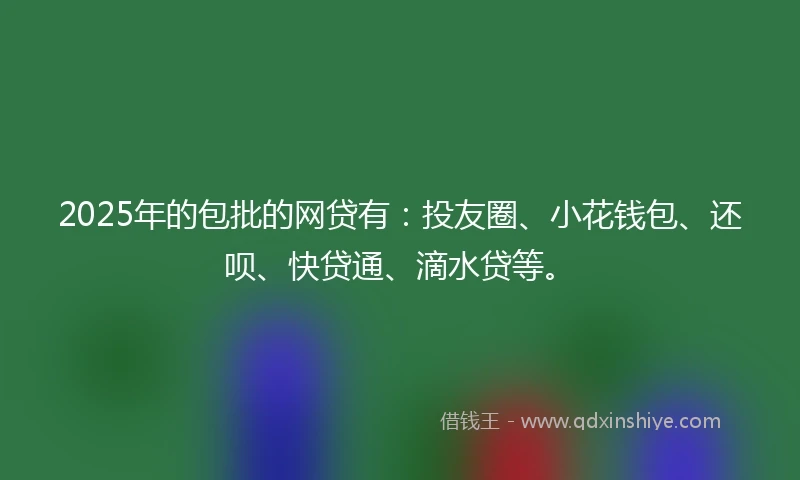 2025年的包批的网贷有：投友圈、小花钱包、还呗、快贷通、滴水贷等。