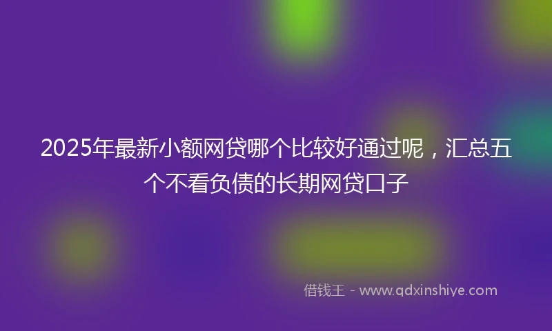 2025年最新小额网贷哪个比较好通过呢，汇总五个不看负债的长期网贷口子