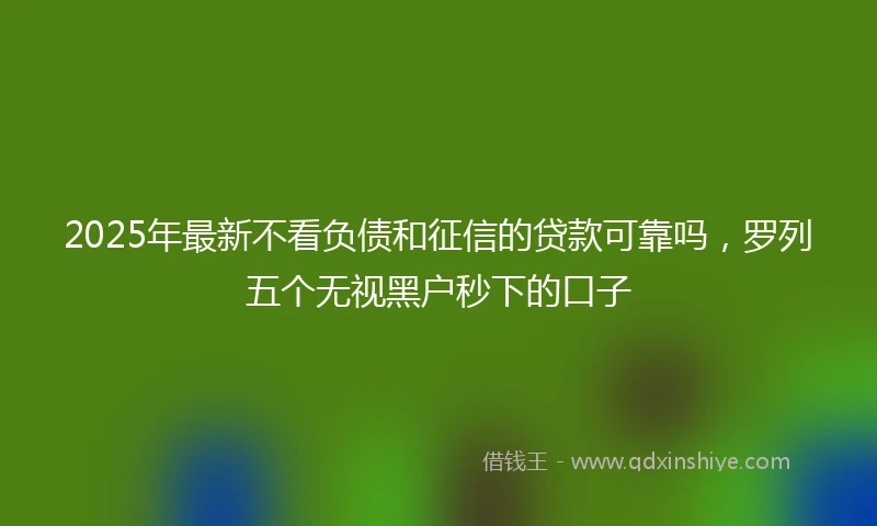 2025年最新不看负债和征信的贷款可靠吗，罗列五个无视黑户秒下的口子