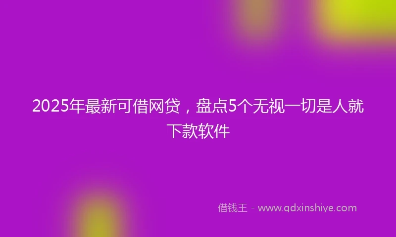 2025年最新可借网贷，盘点5个无视一切是人就下款软件