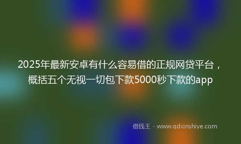 2025年最新安卓有什么容易借的正规网贷平台，概括五个无视一切包下款5000秒下款的app