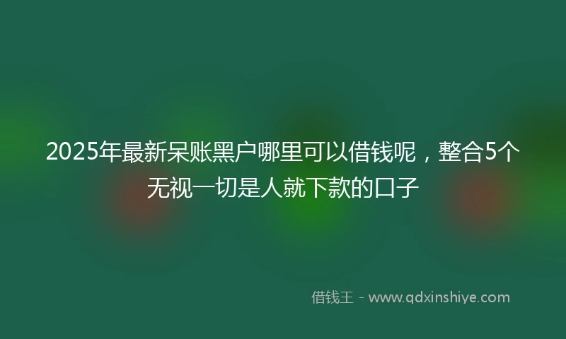 2025年最新呆账黑户哪里可以借钱呢，整合5个无视一切是人就下款的口子