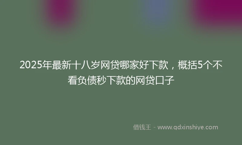 2025年最新十八岁网贷哪家好下款，概括5个不看负债秒下款的网贷口子