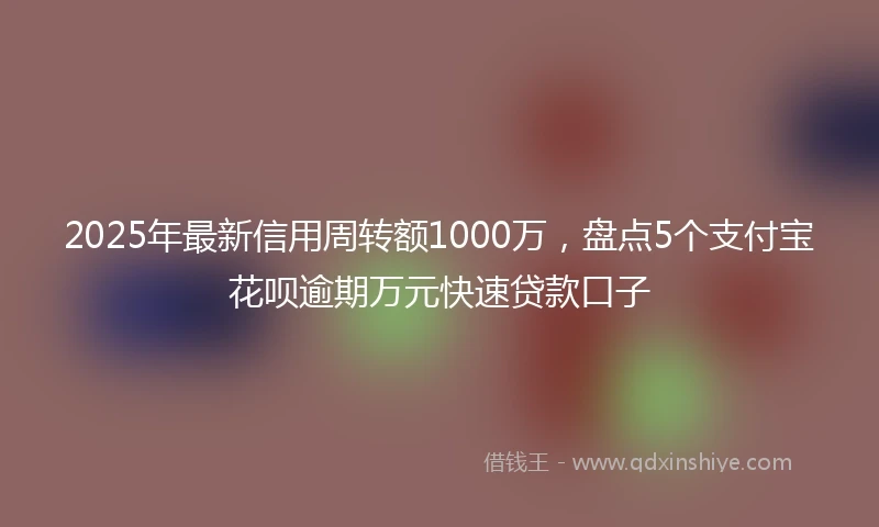 2025年最新信用周转额1000万，盘点5个支付宝花呗逾期万元快速贷款口子
