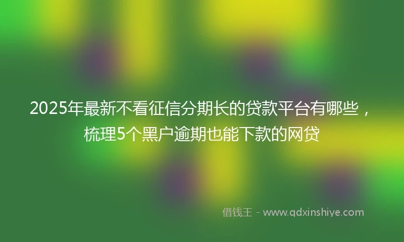 2025年最新不看征信分期长的贷款平台有哪些，梳理5个黑户逾期也能下款的网贷