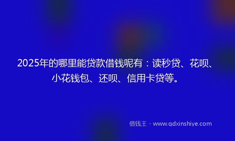 2025年的哪里能贷款借钱呢有：读秒贷、花呗、小花钱包、还呗、信用卡贷等。