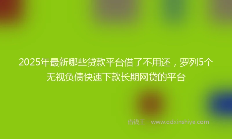 2025年最新哪些贷款平台借了不用还，罗列5个无视负债快速下款长期网贷的平台