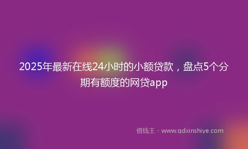 2025年最新在线24小时的小额贷款，盘点5个分期有额度的网贷app