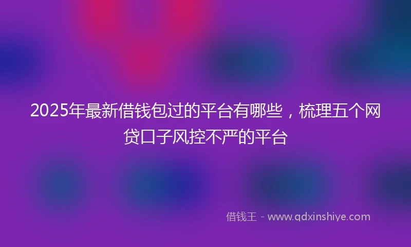 2025年最新借钱包过的平台有哪些，梳理五个网贷口子风控不严的平台